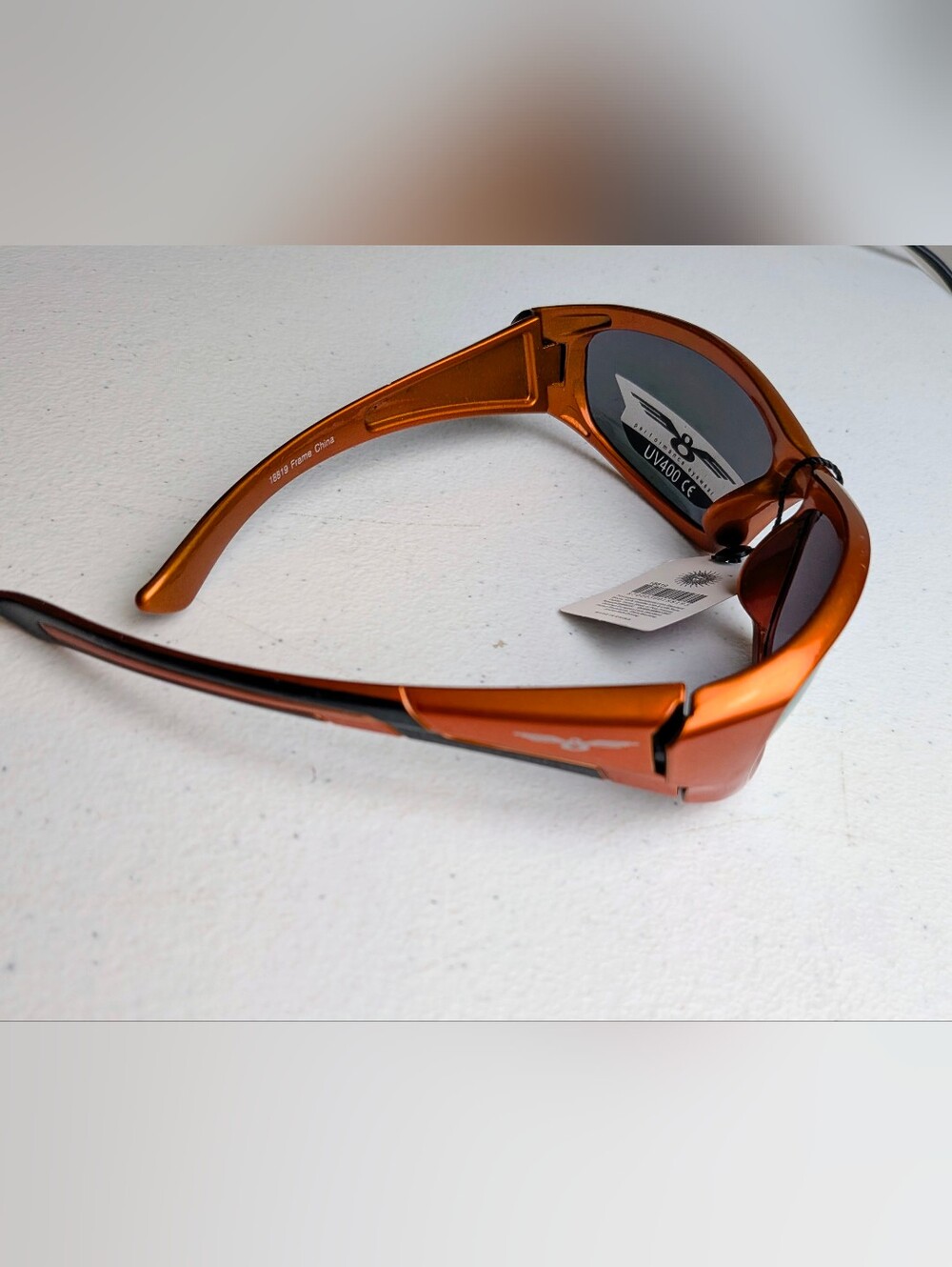 Element Eight Performance Sports Wraparound Sunglasses UV400 Orange Black
